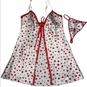 COPY - Victoria's Secret Hearts Lace Trim Satin C…